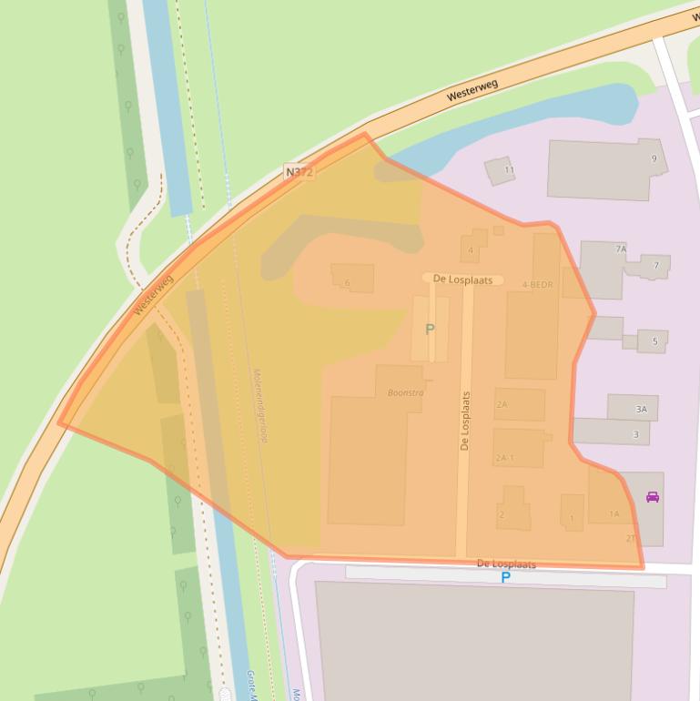 Kaart van postcodegebied 9321DC.