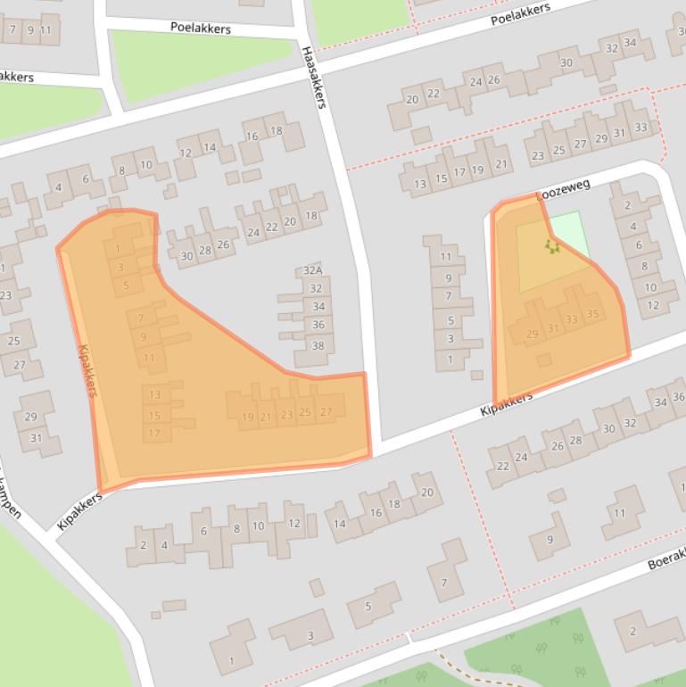 Kaart van postcodegebied 9321EB.