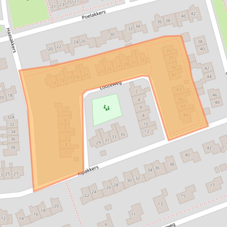 Kaart van postcodegebied 9321ED.