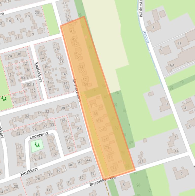 Kaart van postcodegebied 9321EH.