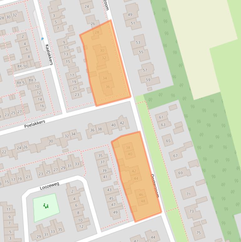 Kaart van postcodegebied 9321EK.