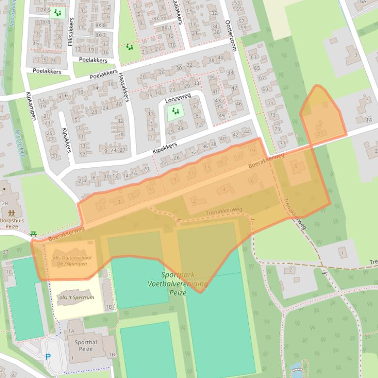 Kaart van postcodegebied 9321EL.