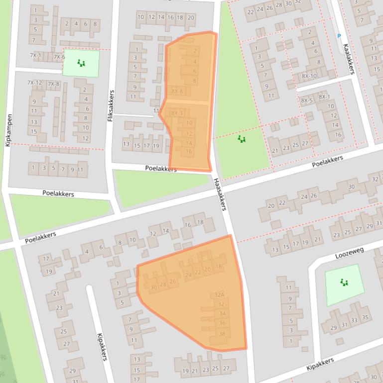 Kaart van postcodegebied 9321ET.