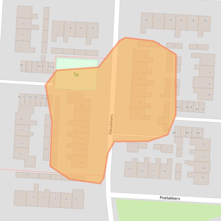 Kaart van postcodegebied 9321EV.