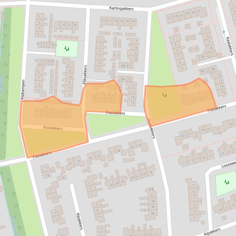 Kaart van postcodegebied 9321EW.