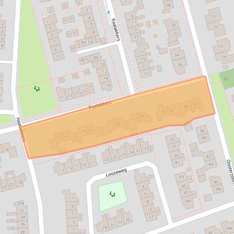 Kaart van postcodegebied 9321EZ.