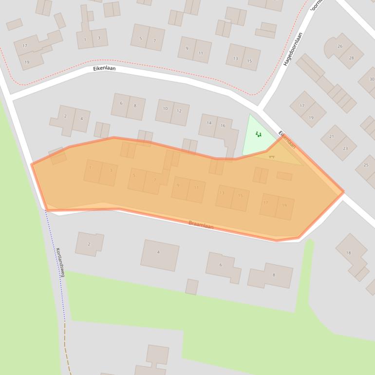 Kaart van postcodegebied 9321GE.