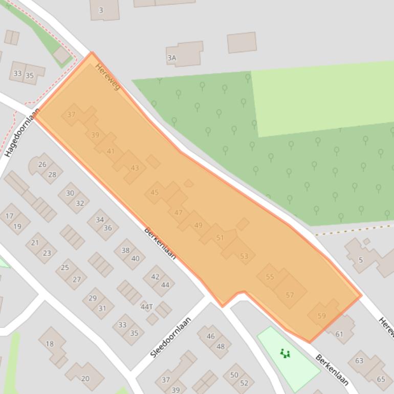 Kaart van postcodegebied 9321GT.