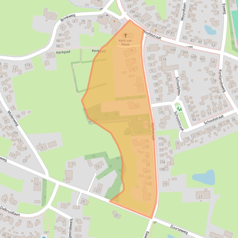 Kaart van postcodegebied 9321HB.