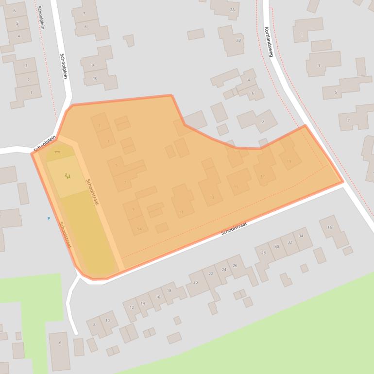 Kaart van postcodegebied 9321HC.