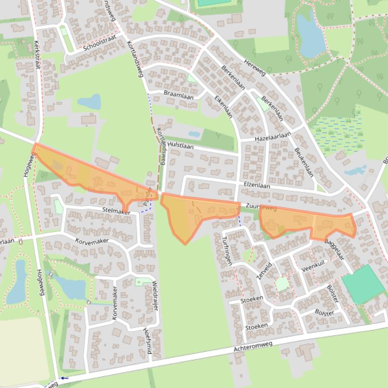 Kaart van postcodegebied 9321HJ.