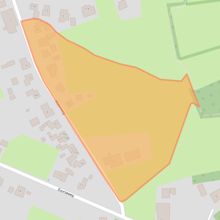 Kaart van postcodegebied 9321HM.