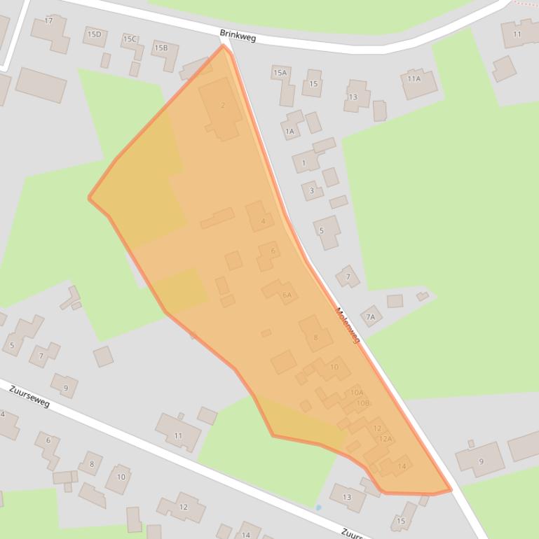 Kaart van postcodegebied 9321HN.