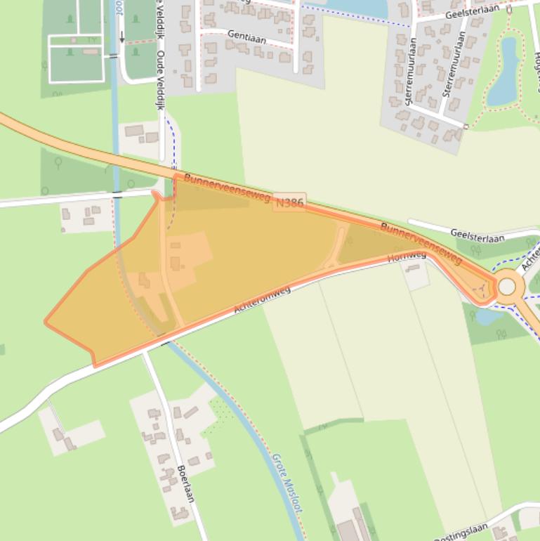 Kaart van postcodegebied 9321HT.