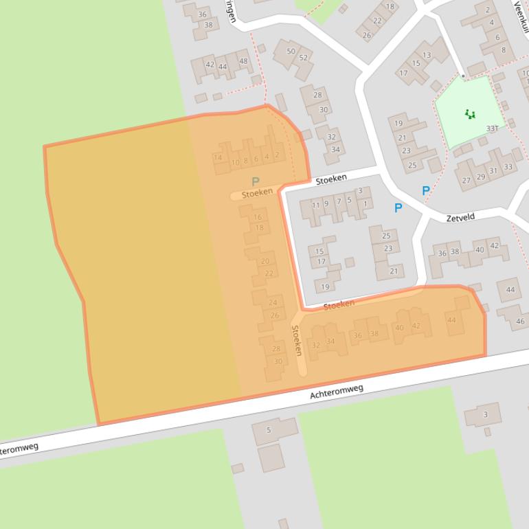 Kaart van postcodegebied 9321JA.