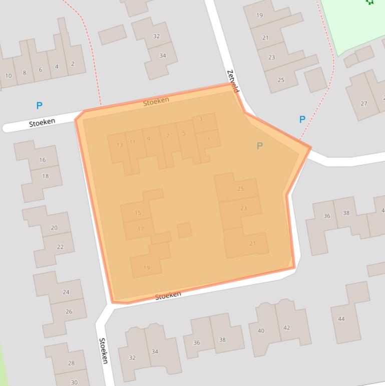 Kaart van postcodegebied 9321JB.