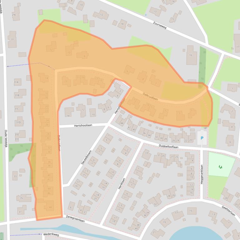 Kaart van postcodegebied 9321LN.