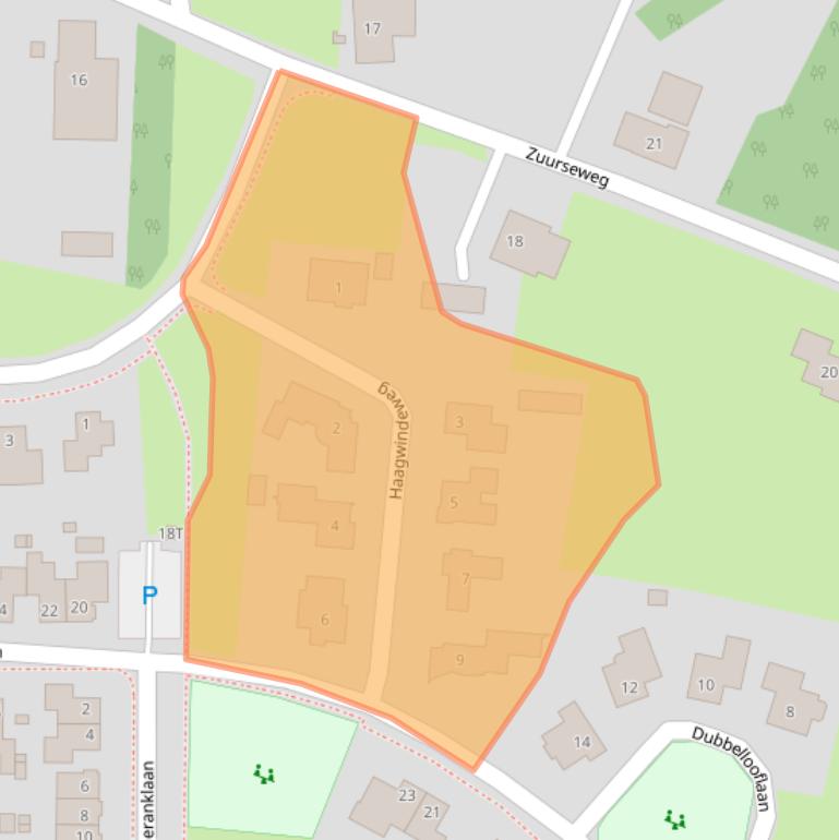 Kaart van postcodegebied 9321LP.