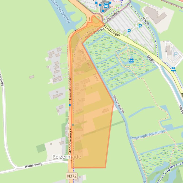 Kaart van postcodegebied 9321TE.