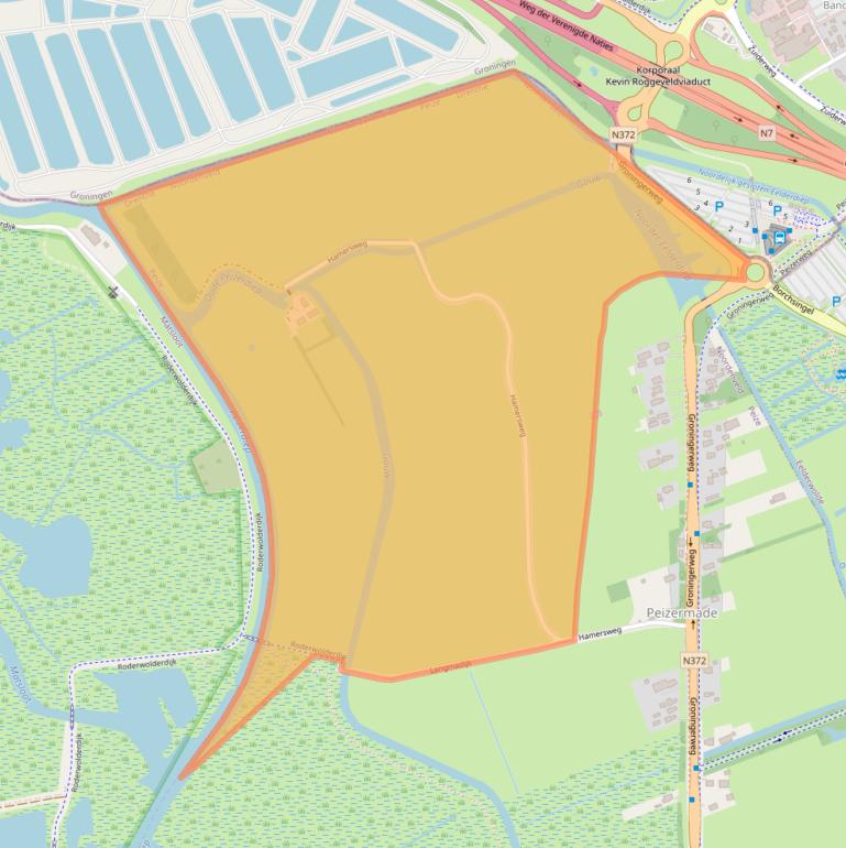 Kaart van postcodegebied 9321TK.