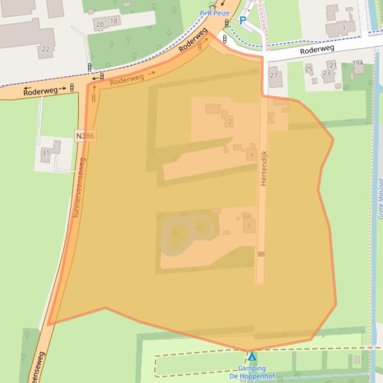 Kaart van postcodegebied 9321TT.