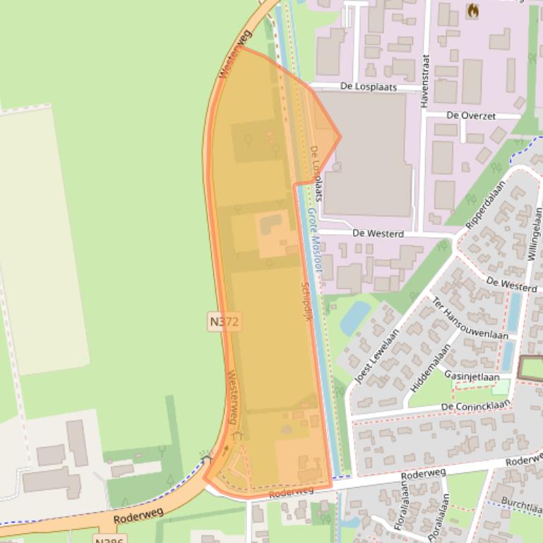Kaart van postcodegebied 9321TV.