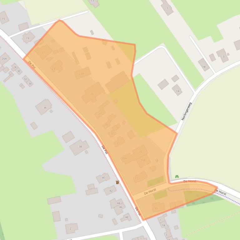 Kaart van postcodegebied 9321VB.