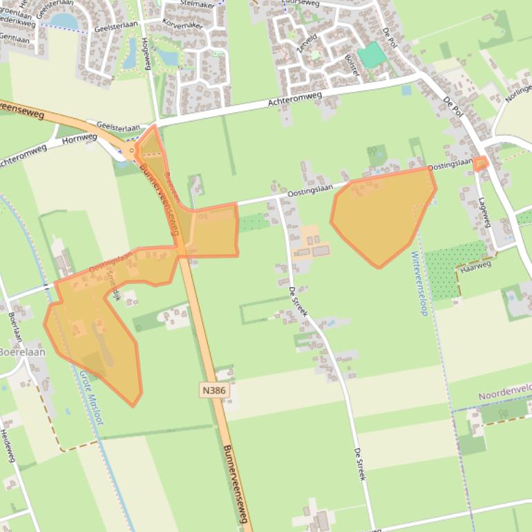 Kaart van postcodegebied 9321VW.