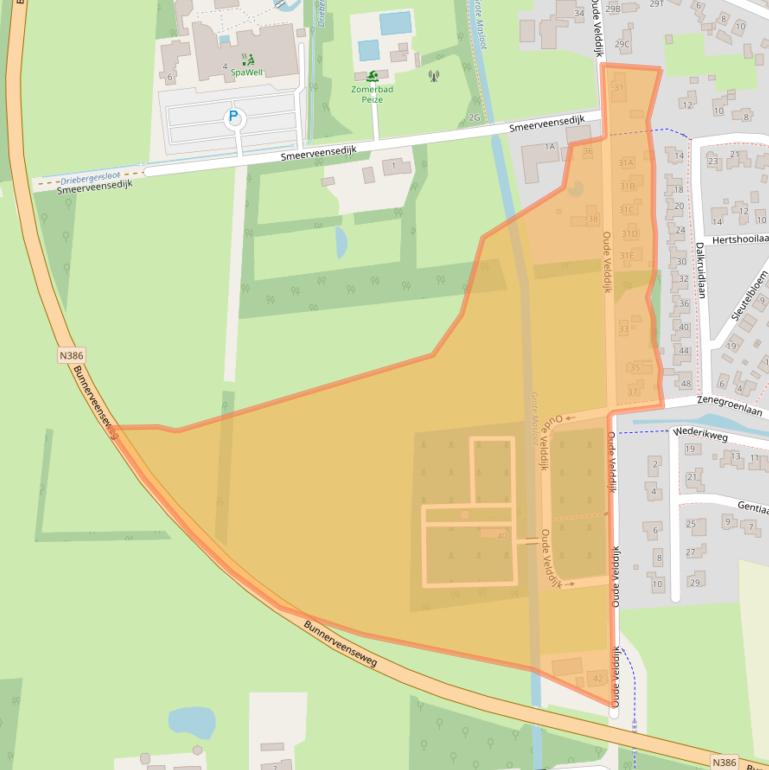 Kaart van postcodegebied 9321XA.