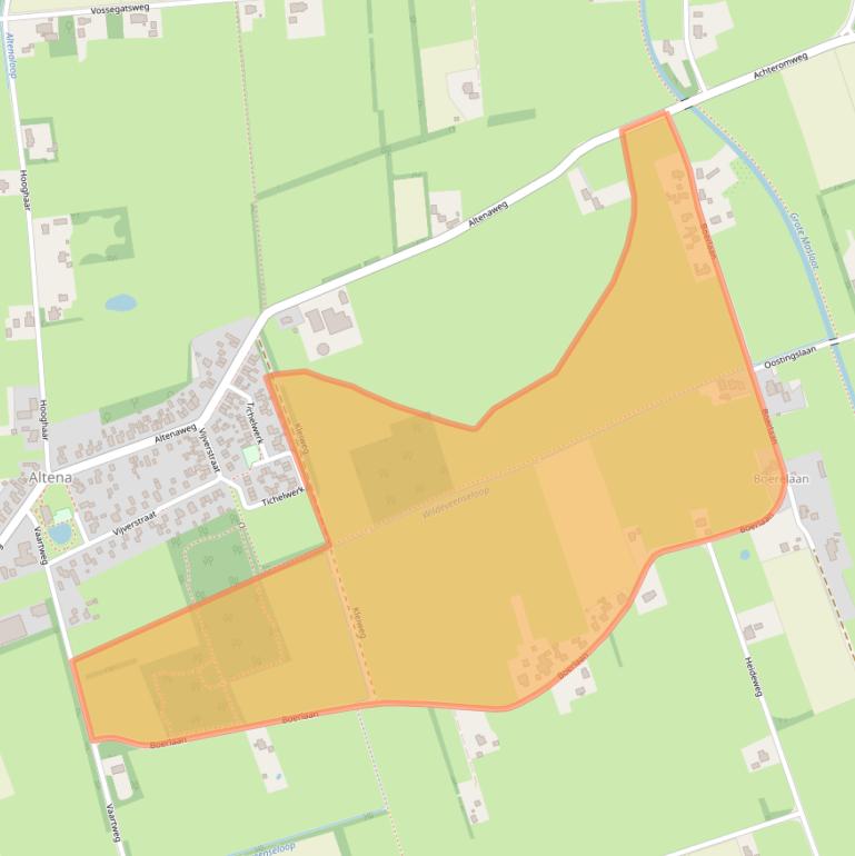 Kaart van postcodegebied 9321XD.