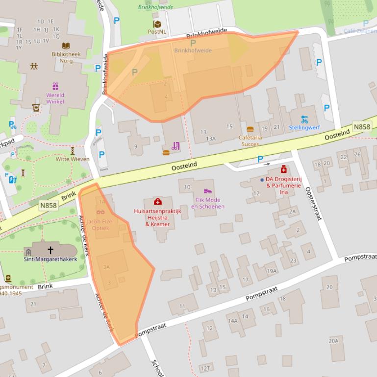 Kaart van postcodegebied 9331AD.