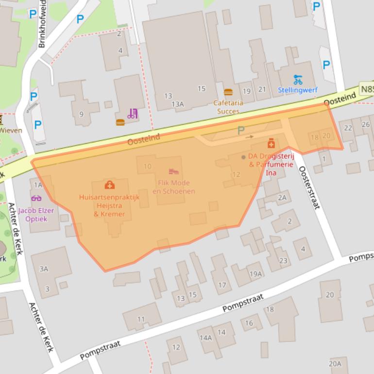 Kaart van postcodegebied 9331AH.