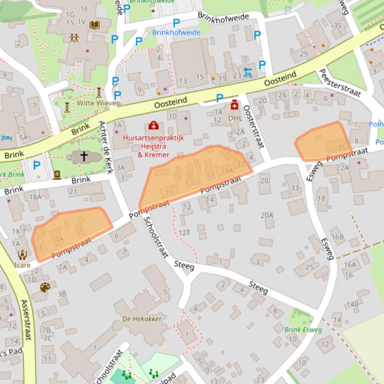 Kaart van postcodegebied 9331AM.