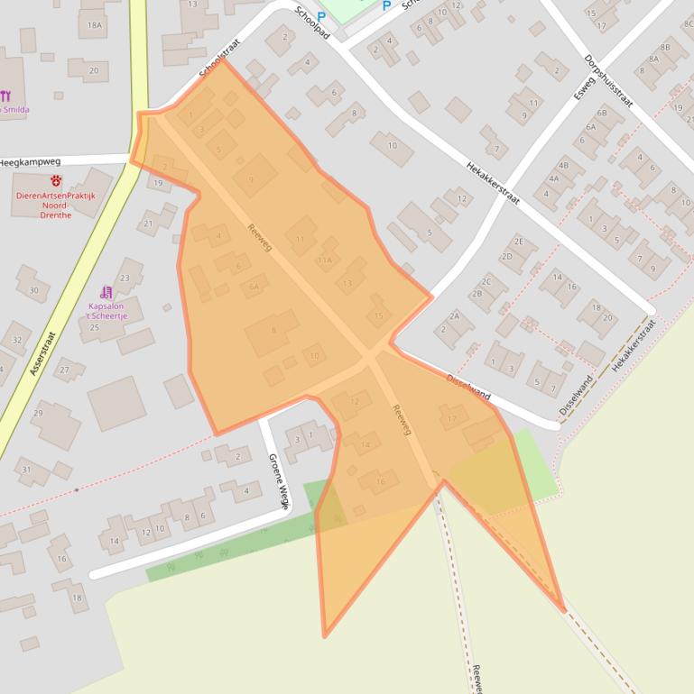 Kaart van postcodegebied 9331BA.