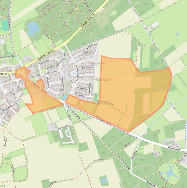 Kaart van postcodegebied 9331BC.