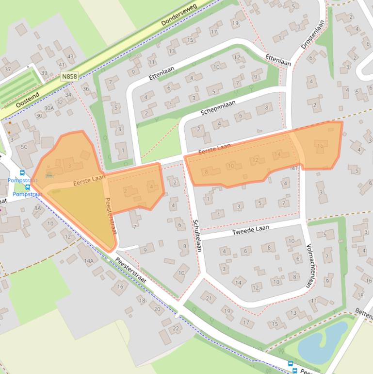 Kaart van postcodegebied 9331BD.