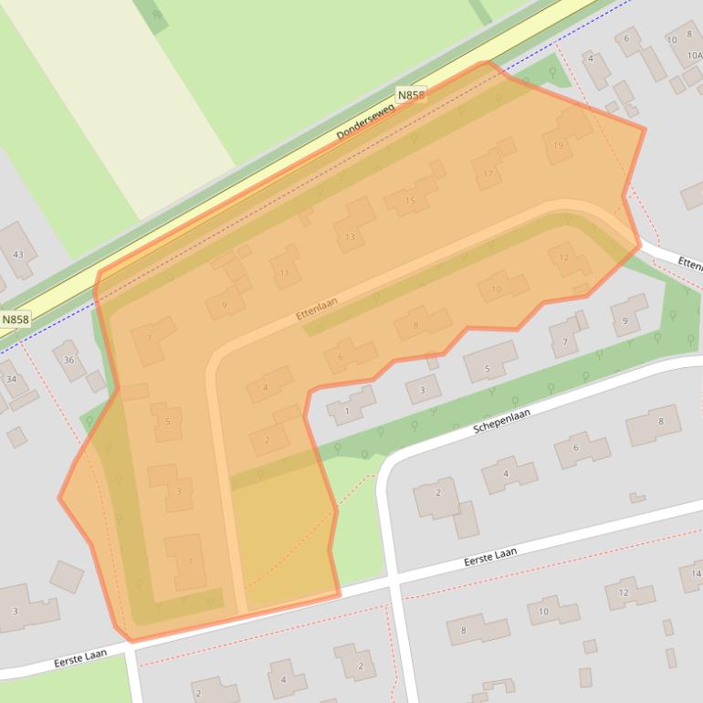 Kaart van postcodegebied 9331BE.