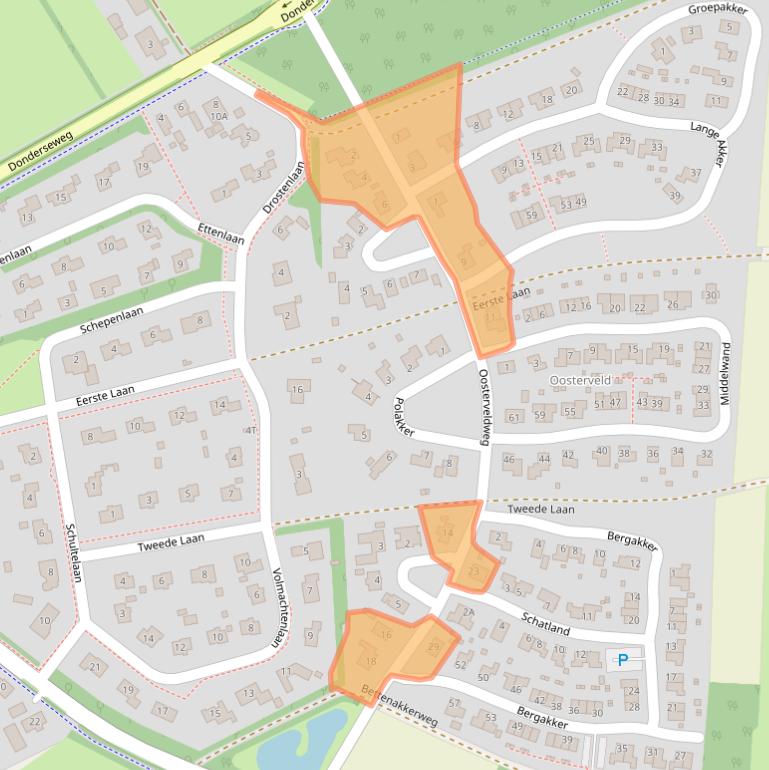 Kaart van postcodegebied 9331BT.
