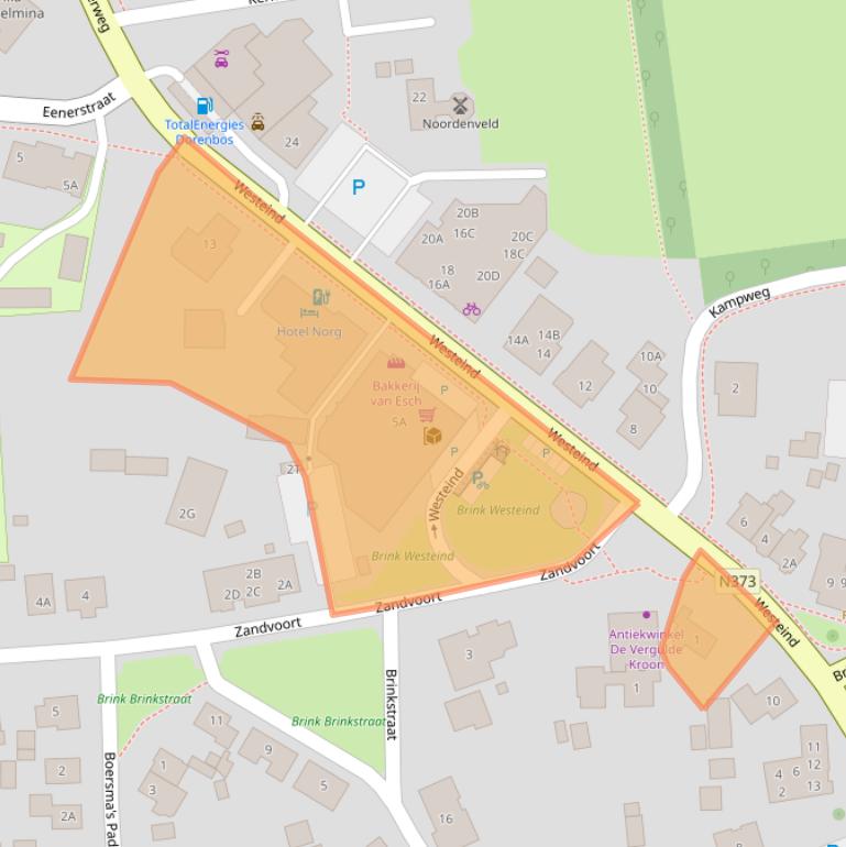 Kaart van postcodegebied 9331CA.