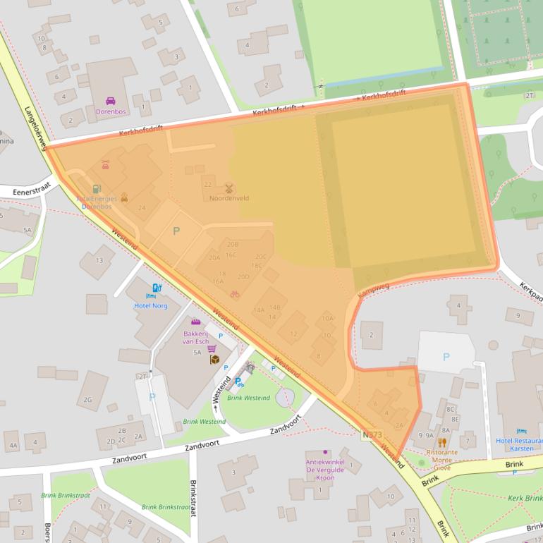 Kaart van postcodegebied 9331CB.