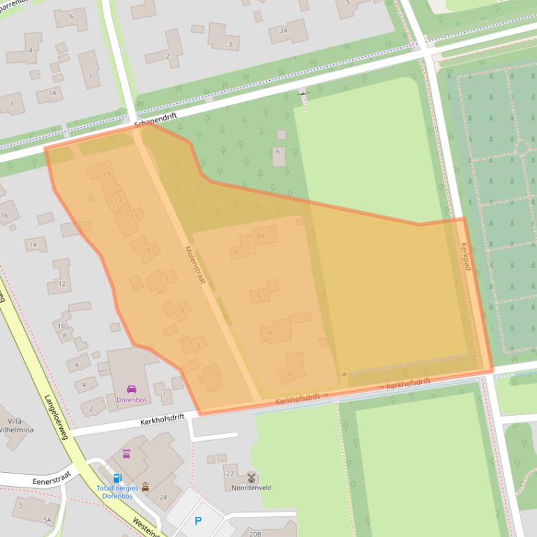 Kaart van postcodegebied 9331CH.