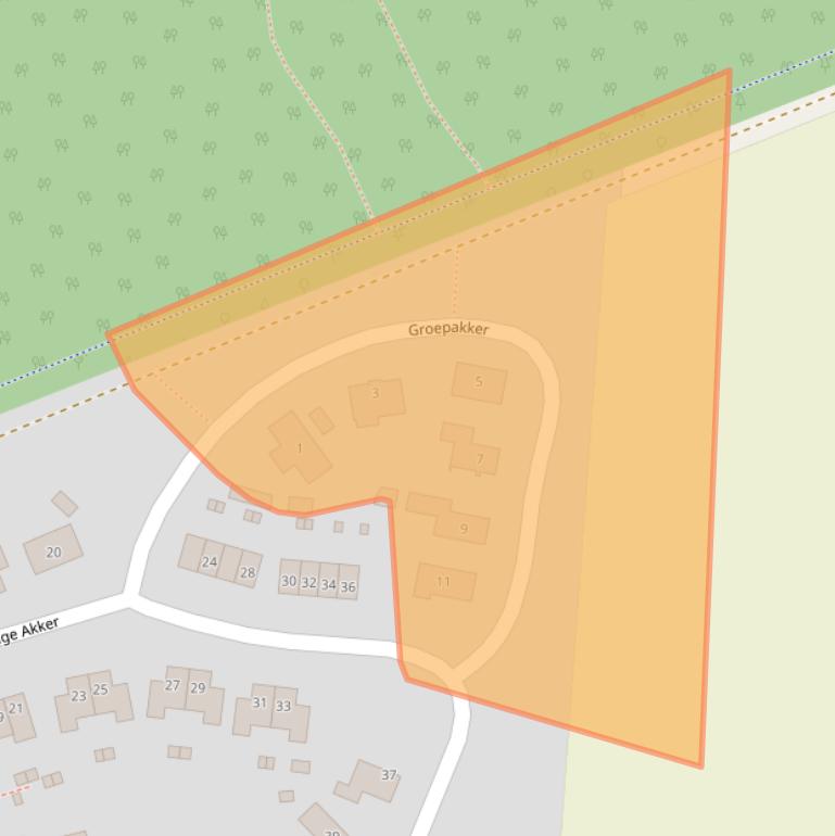 Kaart van postcodegebied 9331DB.