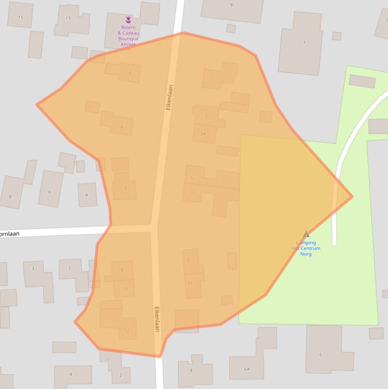 Kaart van postcodegebied 9331HE.