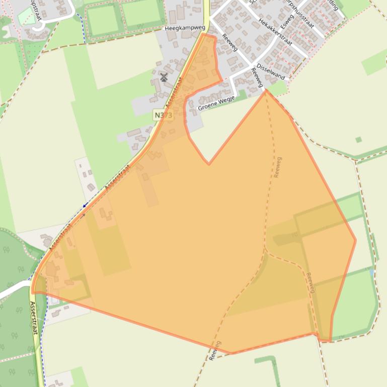 Kaart van postcodegebied 9331JB.