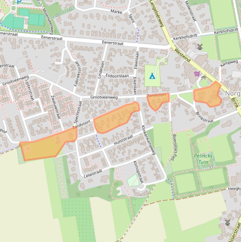 Kaart van postcodegebied 9331JH.