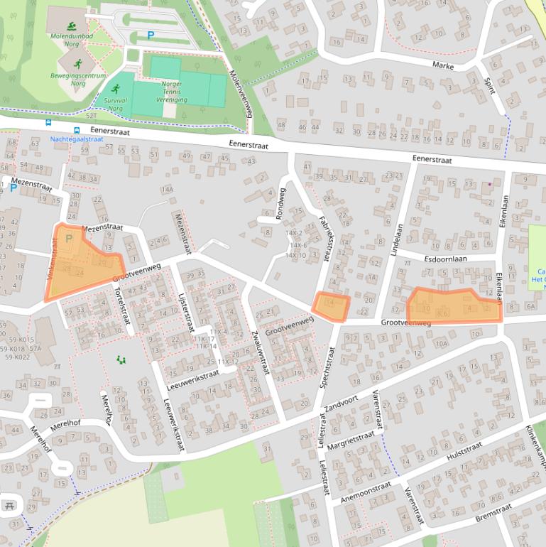 Kaart van postcodegebied 9331KC.