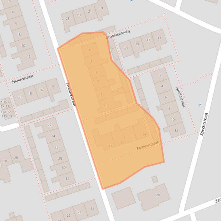 Kaart van postcodegebied 9331KE.