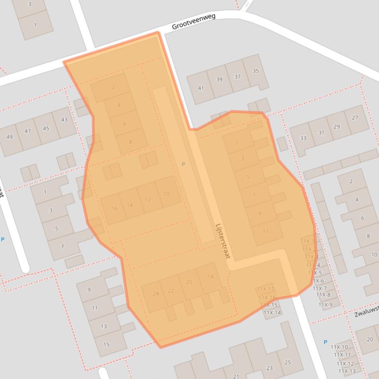 Kaart van postcodegebied 9331KH.