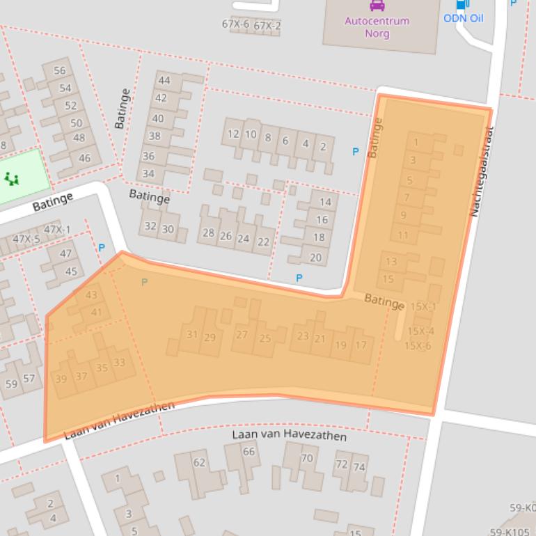Kaart van postcodegebied 9331KS.