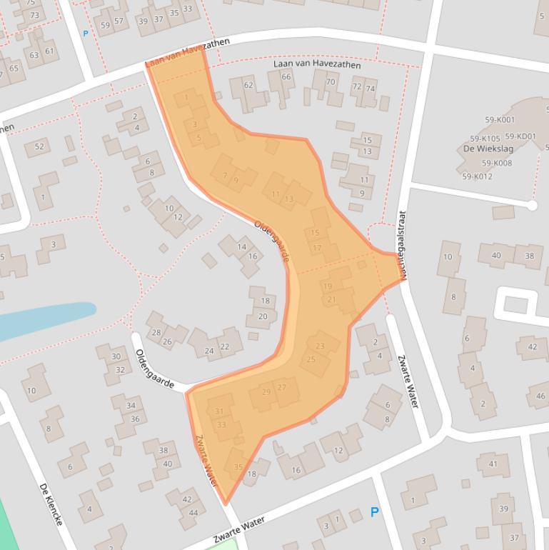 Kaart van postcodegebied 9331LZ.